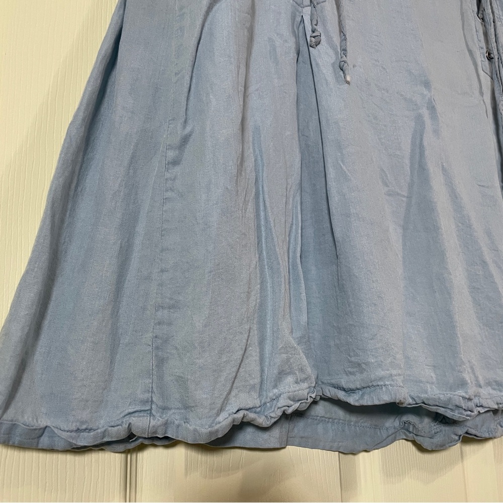 torrid Skirt Plus Size 22 Lace Up Mini Light Blue Chambray Denim Color Stretchy - Picture 7 of 15